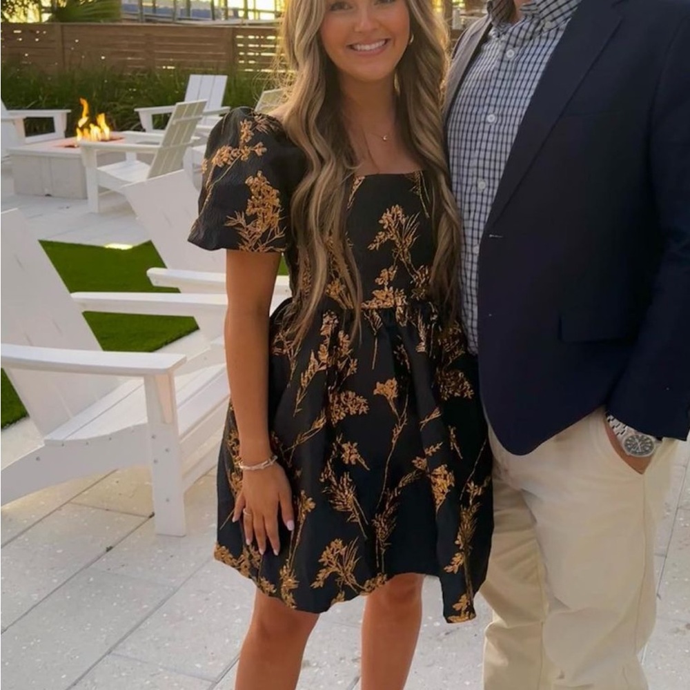 Black and Gold mini dress!